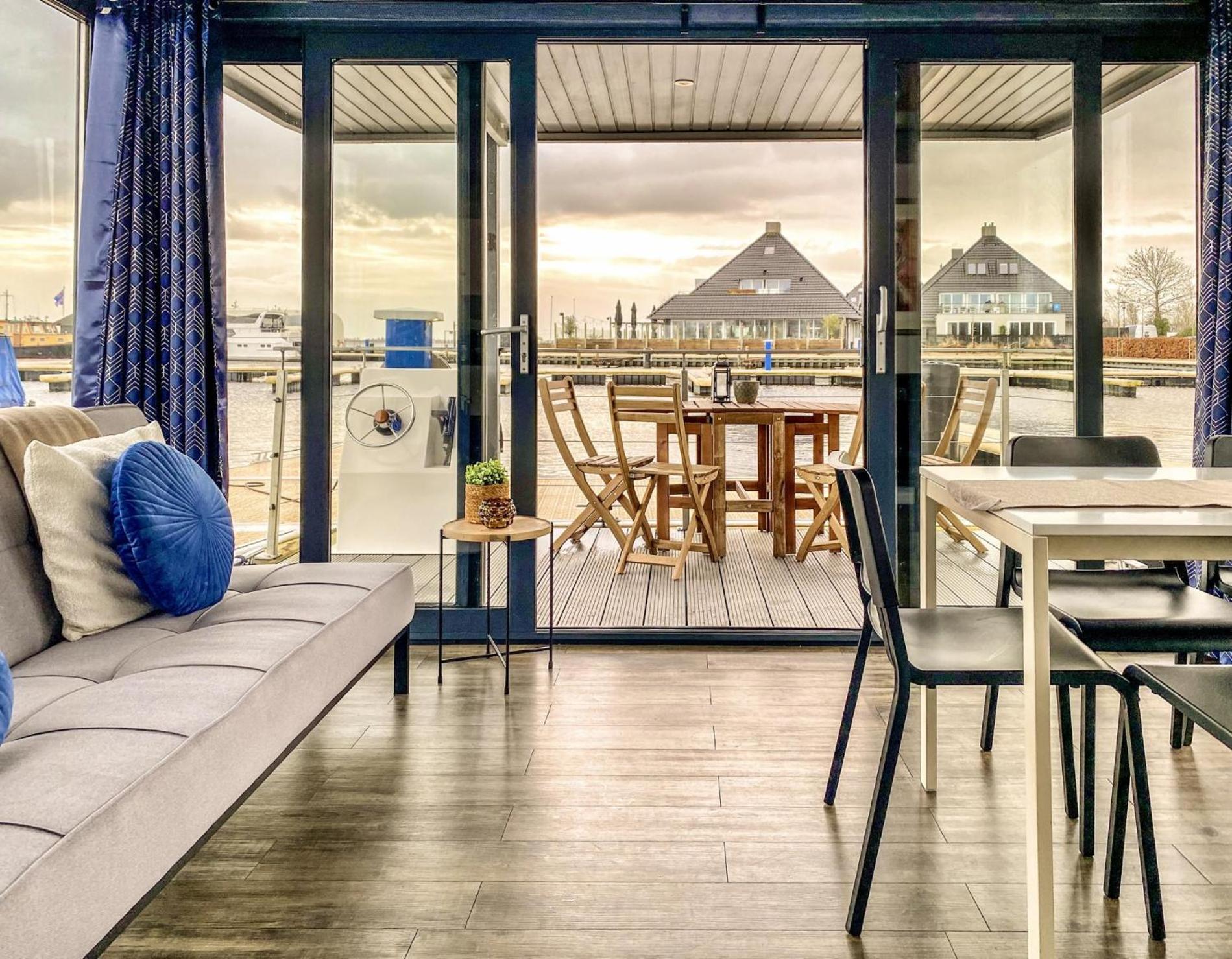 Houseboat Blue Sneekermeer Offingawier Exteriér fotografie